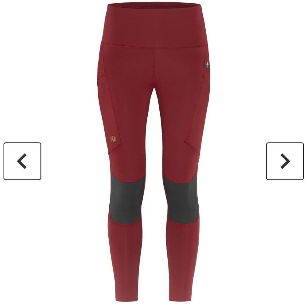 Fjallraven Women's Burgundy and Charcoal Abisko Trekking Tights